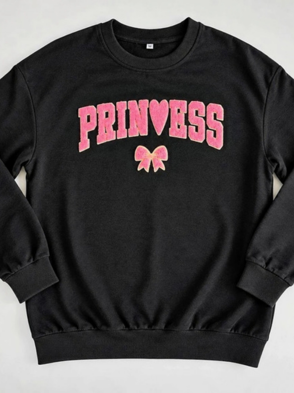 Princess Graphic Sweatshirt in Black & Pink Size Medium